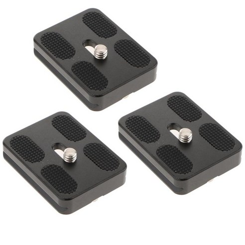 3x PU 50 50mm 퀵 릴리스 플레이트 1/4 "Arca용 나사, 블랙, 금속