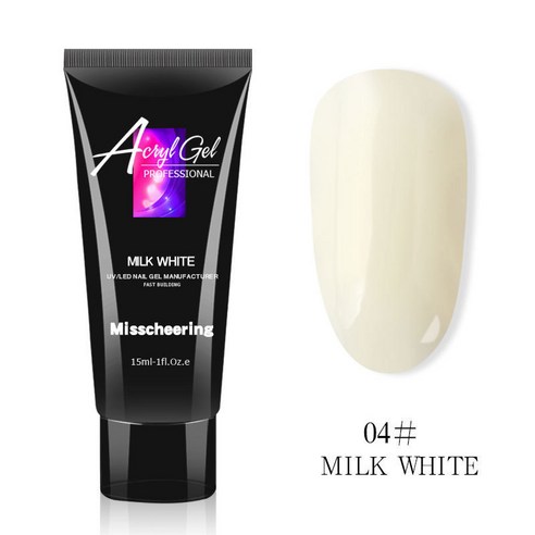 손톱 연장 폴리젤연장 클리어 셀프네일아트재료 30ml, 04.밀크화이트, 2개