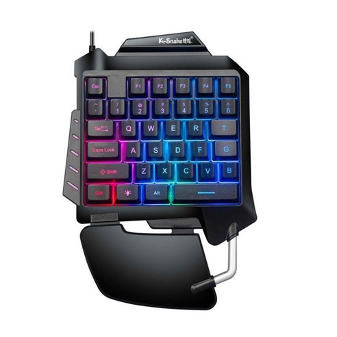 휴대용 게임용 키보드 RGB 백라이트 키보드 USB 유선 게임보드 블랙, 26x18x3.5cm, 플라스틱