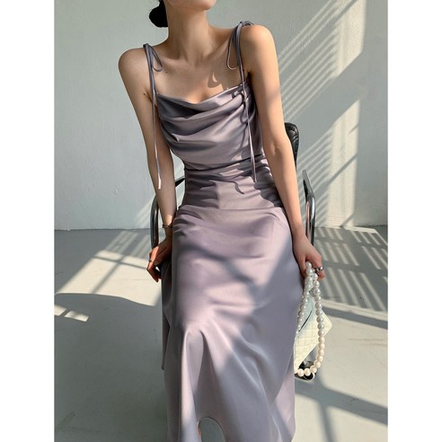 YANG 패션 그룹 애완 동물 인기있는 부드러운 스타일 프랑스 스타일 여성 우아한 슬링 여름 디자인 감각 긴 드레스