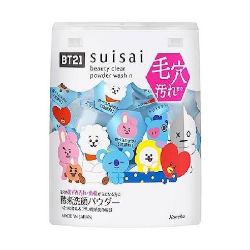 BT21 라인프렌즈 Suisai Beauty Clear Powder Wash 0.4 g x 32 Packs, Vol.1개