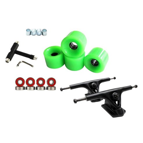 7인치 럭셔리 스쿠터 7인치 스쿠터 브리지 Abec-11 베어링 휠 부품 교체 알루미늄 합금 스쿠터 휠 베어링 개스킷, 초록