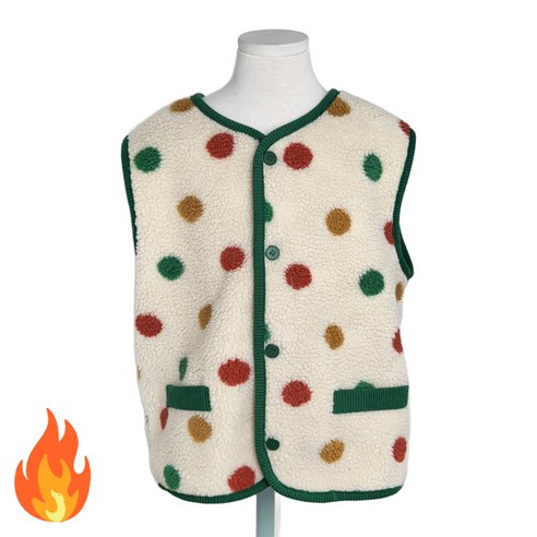 키즈뽀글이조끼 추천 도오빠 뽀둥뽀둥 키즈 뽀글이 조끼 그린 기모 베스트 땡땡이 패턴 브이넥 레이어드 아동 남아 여아 공용 가을 아우터 ~140 2023년 BEST상품 가격 비교