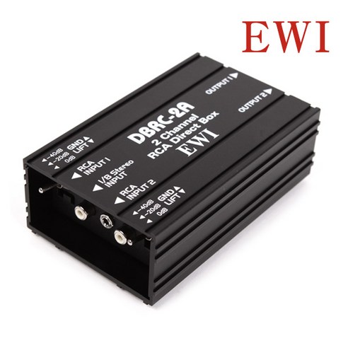 EWI 다이렉트 박스 팬텀파워 스필리터 DI BOX Direct Injection BOX Phantom Power Splitter Line Mixer, DBRC-2A (2채널 RCA 패시브 DI)