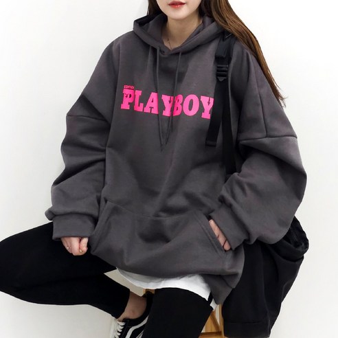 [4XL 2COLOR] 플레이 빅 후드티 (기모ver.) 55~99까지 빅사이즈 오버사이즈 남여공용 홈웨어 박스 후드