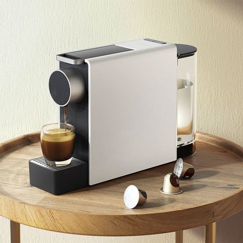 원터치 커피 메이커와 개인화된 추출용량을 제공하는 SCISHARE 미니 캡슐커피머신