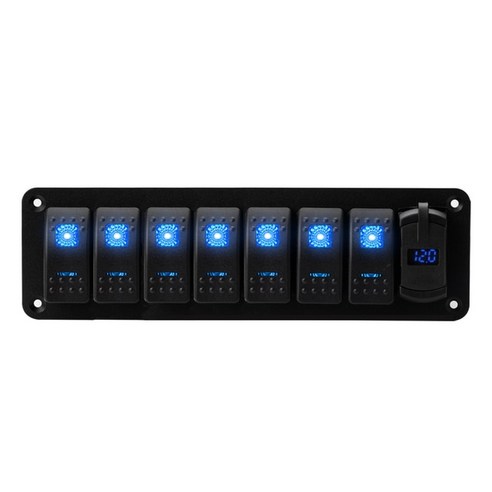 전기 충전 차량용멀티소켓 2 3 4 5 6 8 갱 보트 해양 스위치 패널 12V 방수 42A 듀얼 USB 충전기 소켓 LED 디지털 전압계 트럭 RV, 33.8 Gang with USB – Red LED 전기 충전 차량용멀티소켓 2 3 4 5 6 8 갱 보트 해양 스위치 패널 12V 방수 42A 듀얼 USB 충전기 소켓 LED 디지털 전압계 트럭 RV, 33.8 Gang with USB – Red LED