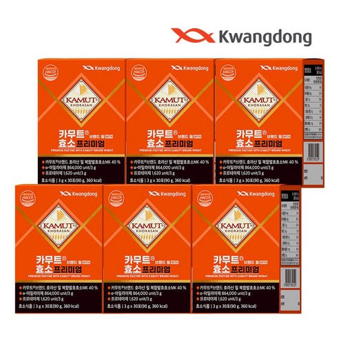 광동 카무트 효소 정품 카무트R 브랜드 밀 WITH 효소 프리미엄 고소한 곡물맛, 6개, 30포