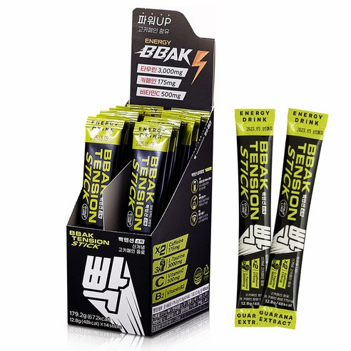빡 텐션 라임 고카페인 에너지드링크, 12.8g, 14개입, 1개