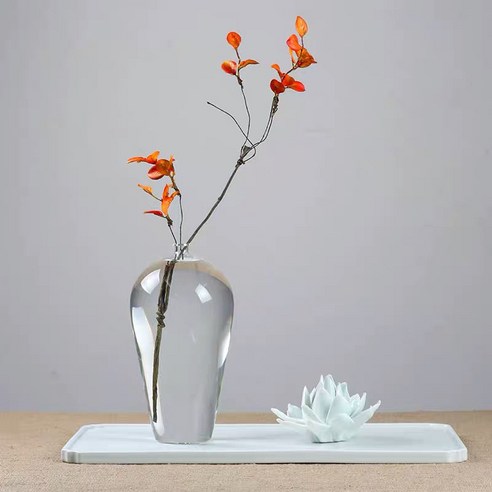 DFMEI 꽃병. 화병.Vase.--심플 글라스 꽃병 글라스 꽃꽂이 신중국식 진열장입니다.무대 위 화병 선의 경지 가정집입니다., DFMEI.매화 병 (가을 잎 시뮬레이션), {"패션의류/잡화 사이즈":"기본"}