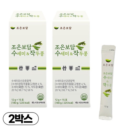 국내산 수세미 작두콩 액상 즙(간편스틱형) 15포, 2박스, 15개입, 12g