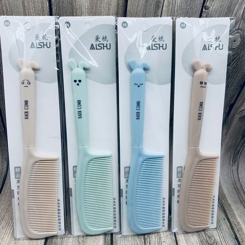 KORELAN빗 만화 학생 빗 귀여운 스타일 빗 헤어 빗 트렌드 전선 한판 실리콘 빗, 4, 두께 21cm