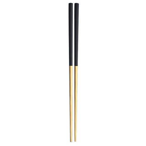 1 쌍 스테인레스 스틸 Chop 스틱 한국어 젓가락 금속 젓가락 초밥 일본 식기류 식당 주방 Flatware, 하나, black gold