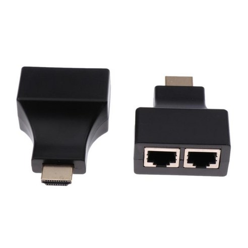 2팩 어댑터 1 HDMI 2 포트 LAN 이더넷 변환기 커넥터 어댑터, 설명, 블랙, 설명