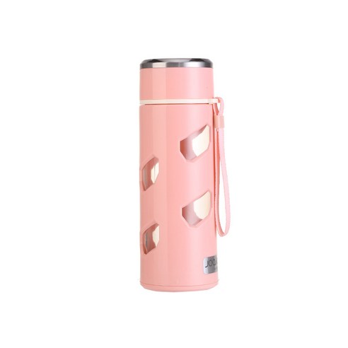 학생 유리수컵 컬러핸드백 아이디어 텀블러 사무실 단열 유리컵, 북유럽핑크A-015_480ml