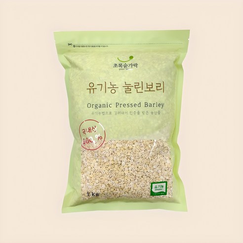 초록숟가락 유기농 눌린보리쌀, 1개, 1kg