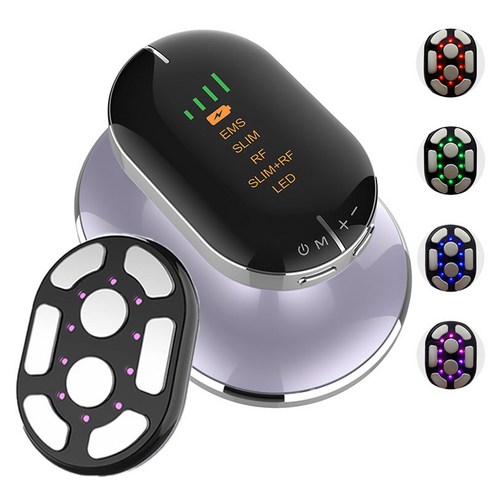 EMS 다용도 바디 마사지기 RF 고주파 바디 마사지기 4색 LED 라이트 고주파 진동, 자주색