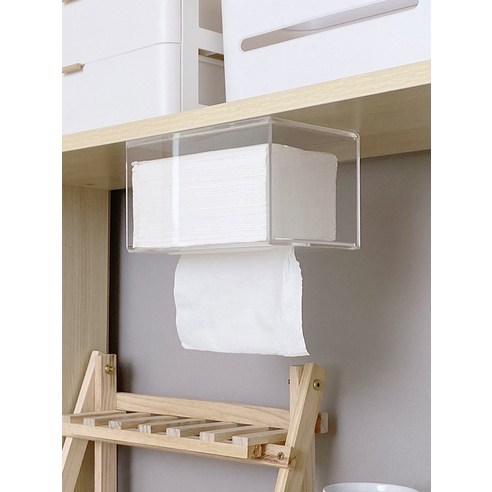 벽걸이 형 비 마킹 스티커 종이 상자 티슈 홀더 주방 창조적 인 간단한 플라스틱 다기능 화장실 티슈 박스, 투명