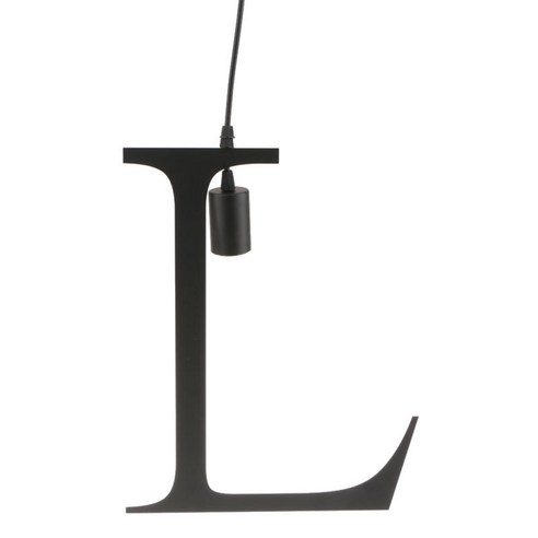 펜던트 램프 현대 금속 천장 모양 편지 A-T 주변 조명 거실 홈, L, 블랙, 철