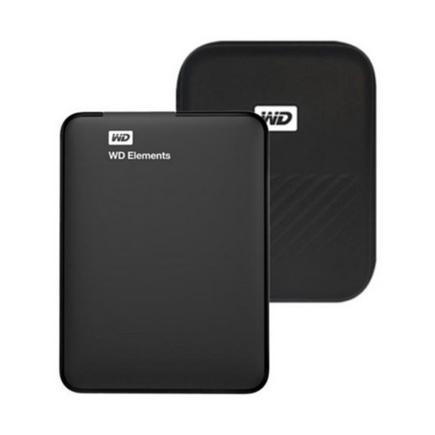 WD Elements Portable 휴대용 외장하드 + 파우치, 2TB, 블랙