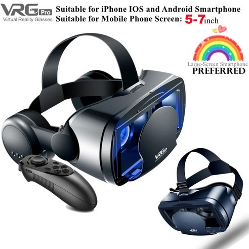 XR VR VR AR 가상 현실 3D 안경 상자 스테레오 구글 카드보드 헤드셋 헬멧 안드로이드 스마트폰용 무선 로커, 02=VRGaddRocker, 1.VRG Glasses