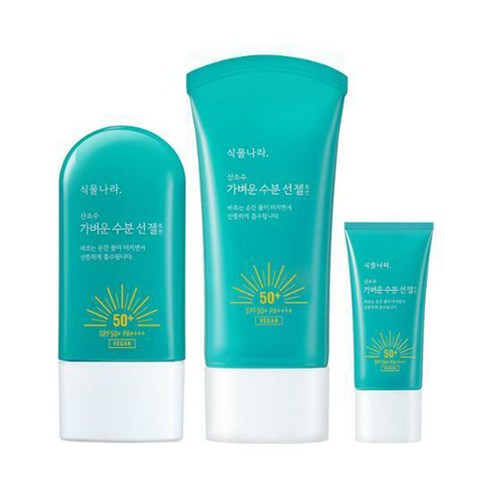 식물나라 산소수 가벼운 수분 선 젤 로션 1+1 대용량 (60ml+60ml)+15ml 추가 증정