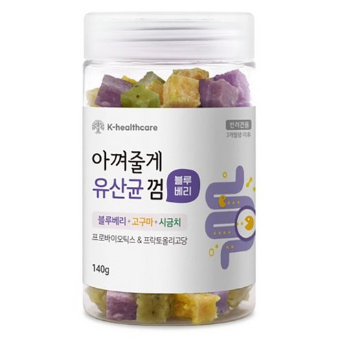 아껴줄게 강아지 유산균껌, 블루베리 혼합, 140g, 3개