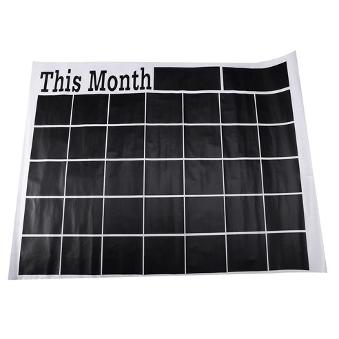 DIY 58x43cm 월간 칠판 벽 스티커 칠판 이동식 비닐 벽 스티커 칠판 달력 데칼 플래너 벽화, 하나, 보여진 바와 같이