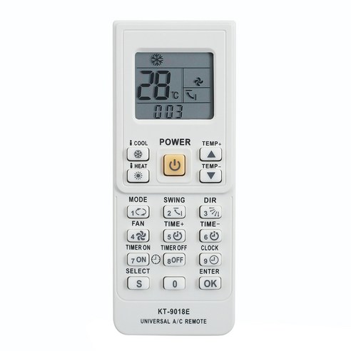 노 브랜드 Toshiba Panasonic Sanyo Nec Fujitsu LG Aux KT-9018E 용 에어컨 범용 원격 제어, 에어컨 리모컨