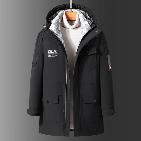 다운 자켓 남성용 중형 후드 겨울 야외 레저 자켓 패션 감기 증거 두꺼운 화이트 오리 자켓