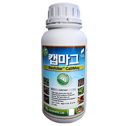 캡마그500ml 코리아아그로 비료컴퍼니 칼슘 마그네슘 비료 식물 칼슘 영양제 고추 배추 마늘 양파, 1개, 500ml