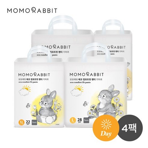 모모래빗 에코컴포트핏 팬티기저귀 유아용 대형 XL(12~17kg), 88매, 특대