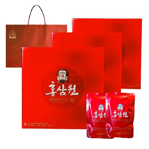 정관장 6년근 홍삼 홍삼원 90포 4500ml+쇼핑백 부모님 면력 여행 골프 명절 선물세트 1개, 500ml