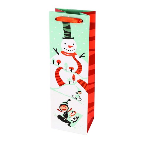 레블페이퍼 와인 백 케이스, Snowman, 1개