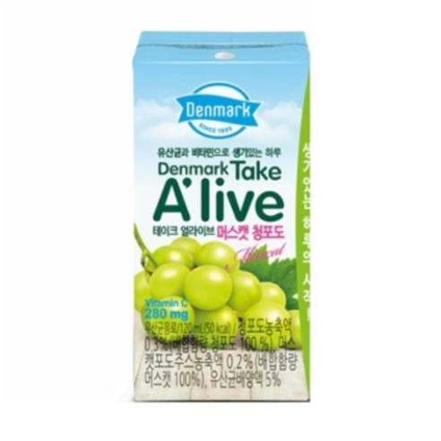 덴마크 테이크얼라이브 머스캣청포도 주스, 24개, 120ml