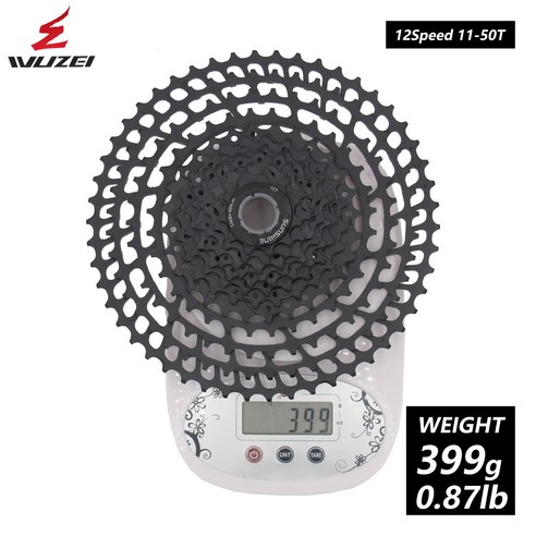 WUZEI MTB 12 속도 Freewheel 11-50T 피니언 403g 카세트 초경량 CNC 무료 휠 Mmountain 자전거 자전거 부품, 1 건