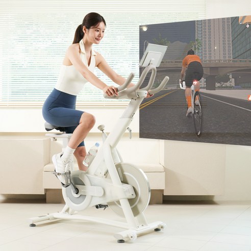 스포틀러 ERG 원더사이즈 스피닝 실내 자전거 사이클 스핀바이크 야핏 즈위프트 헬스 게임, 화이트