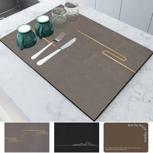 인덕션보호매트 주방 직사각형 커피 매트 배수 고흡수 식기 싱크대 침수 방지, 6.B drain mat 40cmx50cm L