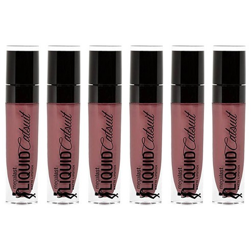 웻앤와일드 메가래스트 리퀴드 캣수트 매트 립스틱 6g, Rebel Rose, 6개