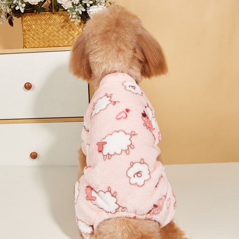 Meowgic 강아지 가을겨울옷, 분홍색 네발