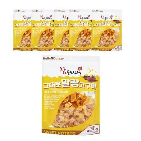 참좋은간식 그대로 말랑 큐브타입 강아지 간식 250g, 큐브고구마, 6개