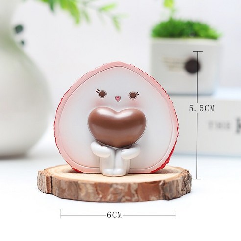 과일 작은 장식 크리 에이 티브 귀여운 만화 침실 데스크탑 장식 어린이 룸 장식 생일 선물, 하나, Litchi 오픈 눈