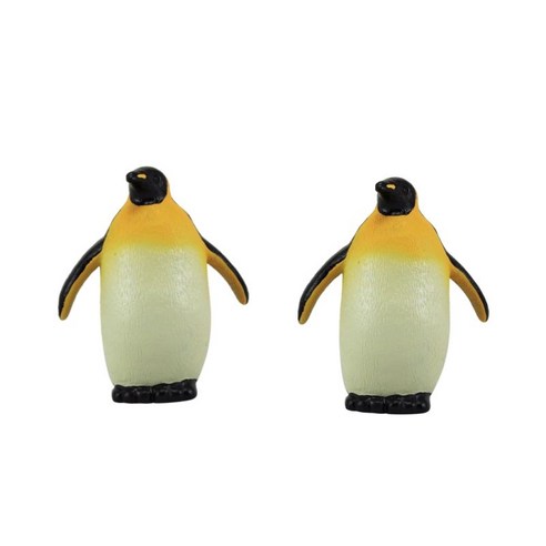 2pcs 작은 현실적인 펭귄 입상 플라스틱 실내 야외 정원 장식품, 멀티 컬러, 25x22x10cm