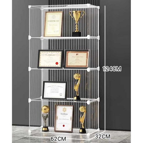 트로피장식장 인테리어 진열장 보관함 기념품 장식장, 투명 2열 5겹