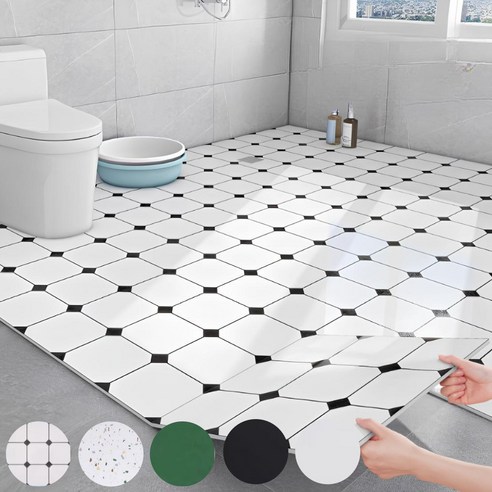 꼬닥몰 셀프인테리어 욕실용 접착식 데코타일, 새로운 공간의 변신 칼라스타일