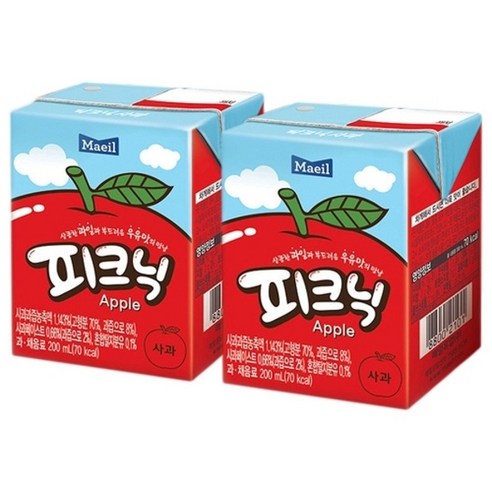 매일 피크닉 사과 200ml x 48팩 (24팩x2박스), 상세페이지 참조