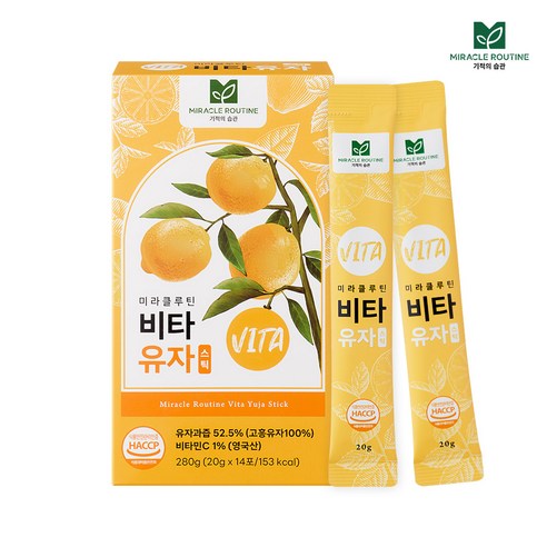 미라클루틴 비타 유자 스틱, 14개입, 1개