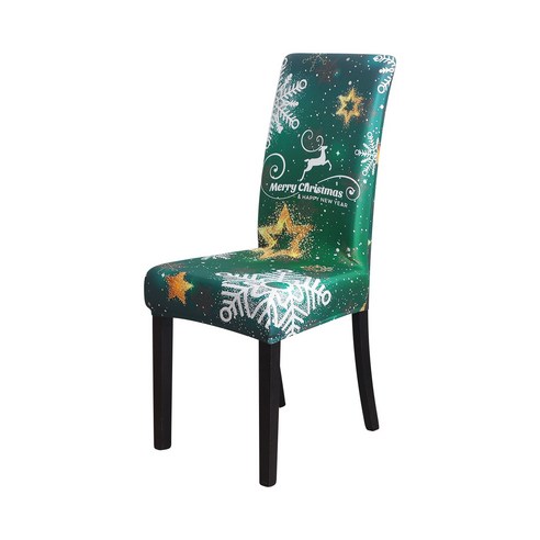 크리스마스 스판 장식 의자 커버 프린트 산타클로스 큰뿔 사슴 식사 디지털 의자 커버, 33#