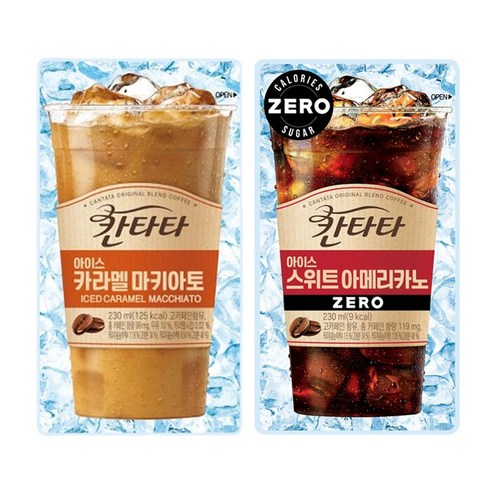 칸타타 카라멜x20팩+스위트 제로x20팩 총40팩, 40개, 230ml