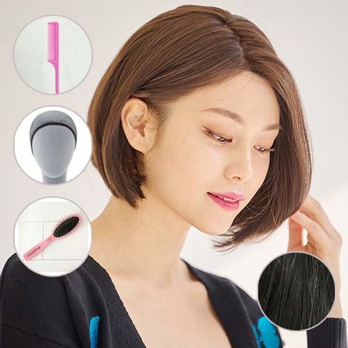 가발매니아 비비안 보브 29cm 수제통가발, 내츄럴블랙
